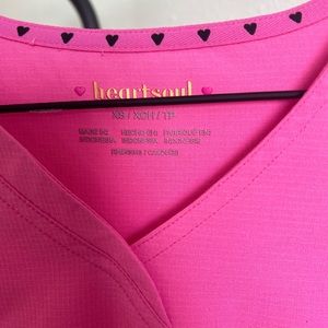 Heart Soul pink scrub top